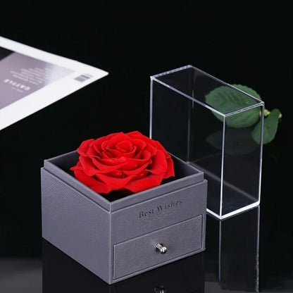 Necklace with Eternal Rose and I Love You in 100 Languages