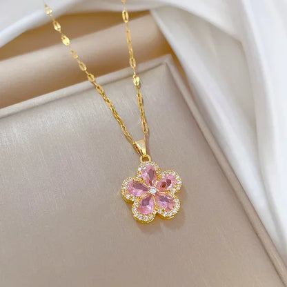 Sakura Flower Necklace - 18K Gold Plated