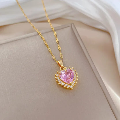 Heart Necklace and Earrings Jewellery Set